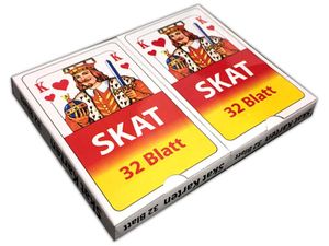 2x32 Klassisches Blatt Skat Spielkarten Skatspiel Poker Mau Mau Kartenspiel