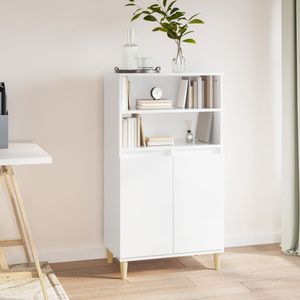 vidaXL Highboard Hochglanz-Weiß 60x36x110 cm Holzwerkstoff