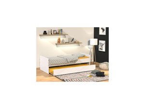 Ausziehbett NOLAN + Lattenrost - 90x190cm - Weiß