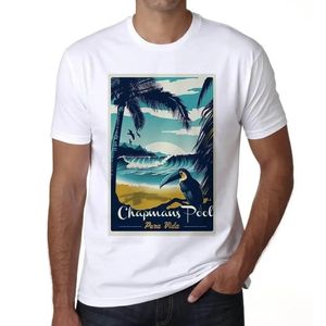 Herren Grafik T-Shirt Chapmans Pool Pura Vida Beach Öko-Verantwortlich Vintage Jahrgang Kurzarm Lustige Druck Geburtstag Geschenk Mann