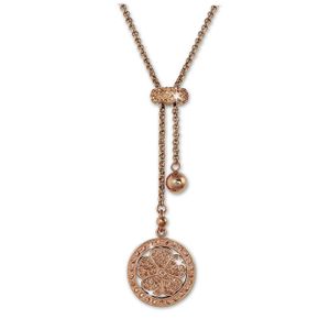 Amello Edelstahl 333er Rosegold Halskette Kleeblatt Schmuck 80cm rose ESKQ01E