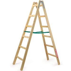 KADAX Leiter "Salo", Holzleiter, Bockleiter bis 150 kg, 181 cm, 6 Stufen