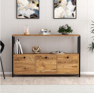 Skye Decor, Nero v2 - Atlantic Pine, Black, Wohnzimmerschränke, Atlantische Kiefer, 120 x 75 x 30 cm