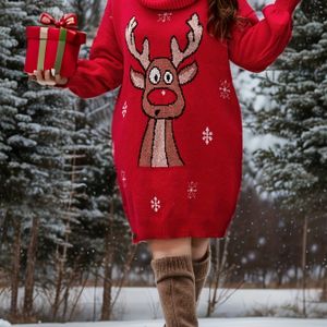 Weihnachts-Pulloverkleid in Übergröße für Damen