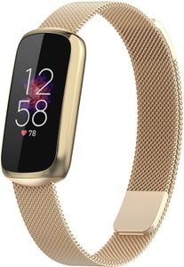 Strap-it Milanese Armband - Kompatibel mit Fitbit Luxe Armband Ersatzarmband Edelstahl - Magnetverschluss - Hochwertiges Material - für Armband Gold