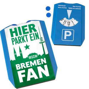 Hier parkt ein Bremen Fan Parkscheibe in Grün Weiß