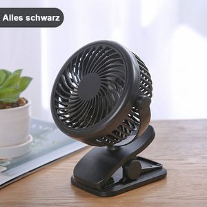 clip ventilator mobiler Mini Ventilator mit Akku Bodenventilator / Windmaschine 3 Geschwindigkeitsstufen schwarz