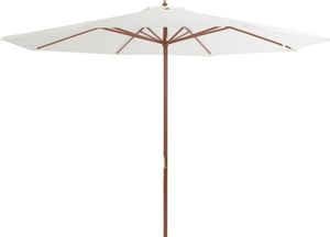 Prolenta Premium - Sonnenschirm mit Holzmast 350 cm Sandweiß