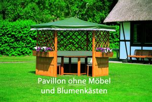 Pavillon Marburg mit oder ohne Möbel Holzpavillon 373/13 Promadino Holz Garten, Ausstattung:ohne Möbel