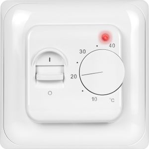 Analógový termostat MST1 s jednoduchou obsluhou pre elektrické podlahové vykurovanie vrátane podlahového snímača biely