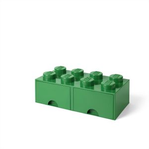 LEGO Aufbewahrungsbox mit Schublade mit 8 Noppen, dunkelgrün