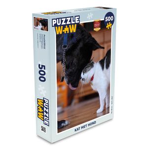 MuchoWow® Puzzle 500 Teile Katze - Hund - Zusammen - Denken - Spiel - Toy