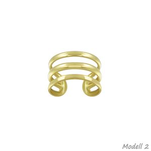 Ohrklemme Silber 925 gold: Ear Cuff Ohrring ohne Loch tragbar Modell 2