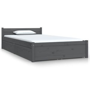 vidaXL Bett mit Schubladen Grau 100x200 cm