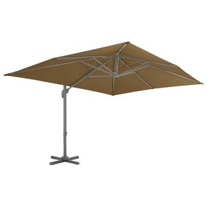 vidaXL Ampelschirm mit Aluminium-Mast 400x300 cm Taupe