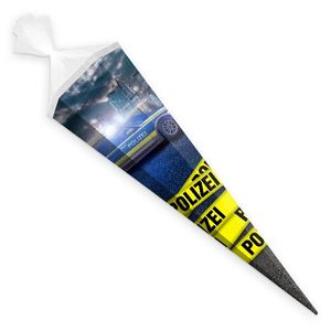 itenga Schultüte Zuckertüte 6eckig 85cm Polizei Verschluss weiß