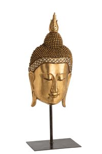 J-Line Buddha Head Foot Poly Gold