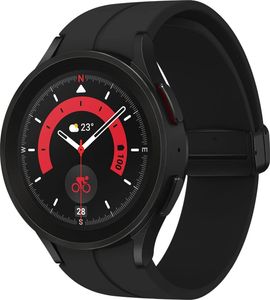 Samsung Galaxy Watch5 Pro Smartwatch, Gesundheits- & Sporttracker, lange Akkulaufzeit, Bluetooth, 45 mm, Schwarz, 1 Jahr Erweiterung