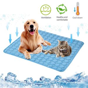 70X55cm Blau Sommer Haustier-Kühlmatte Atmungsaktive Decke Hund Katze Waschbar Haustierbetten Eispads für Haustiere