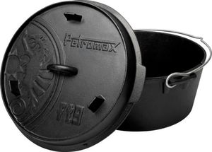 Feuertopf Set Petromax Ø 33,6 cm Gusseisen schwarz inkl. Stapelrost & Pflegepaste
