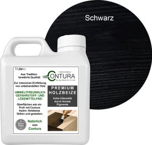 Contura 1 Liter Holzbeize Wasserbeize Möbel Farbe - Schwarz / Ebenholz
