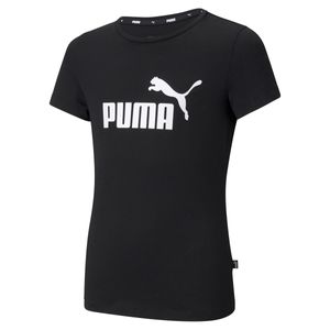 PUMA Mädchen T-Shirt - ESS Logo Tee, Rundhals, Kurzarm, uni Schwarz 176