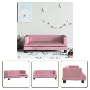 The Living Store Kindersofa Rosa 80x45x30 cm Samt