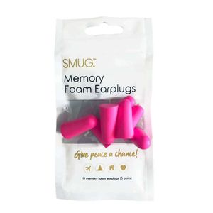 SMUG Memory Foam Ohrstöpsel - 10 Ohrstöpsel für Schlaf und Festival - Schalldichte Ohrstöpsel - 5 Paare von Anti Noring Drag Steckern - Leuchtend rosa