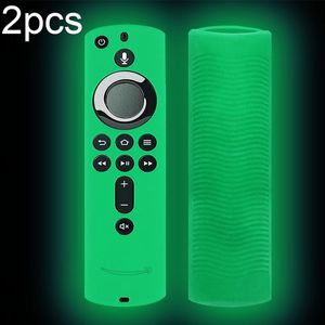 Silikon Schutz Hülle für Amazon Fire TV Stick 4K 2. Generation Fernbedienung, Farbe:Grün leuchtend