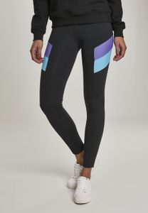 Dámské leginy Urban Classics Ladies Color Block Leggings black/ultraviolet - 5XL