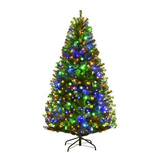 COSTWAY Weihnachtsbaum Kuenstlicher Tannenbaum mit LED-Lichterketten Christbaum beleuchtet 150cm Gruen