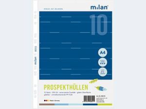 Milan 10 Prospekthüllen A4 PP glatt im Beutel