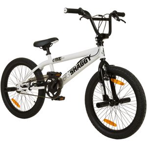 deTox Big Shaggy Spoked BMX 20 Zoll Fahrrad ab 145 cm mit 4 Pegs 360° Rotor unisex Jugendliche Mädchen Jungen Kinderbmx, Farbe:weiß/schwarz