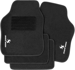 WOLTU Autofußmatten-Set mit 4 Matten Autoteppich  Wasser rutschfeste Absatzschoner schwarz