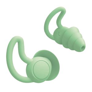 A Paar Grün Ohrstöpsel, Weich Kieselgel Wiederverwendbar Lärmminderung Ohrstöpsel Für Schlaf Schwimmen