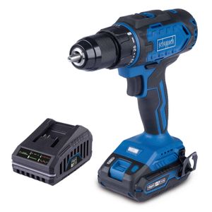 Scheppach Akku-Bohrschrauber C-DD45-X | Drehmoment 45Nm | Drehmomentstufen 25+1 | LED & Gürtelclip | inkl. 2Ah Akku + 2,4A Ladegerät