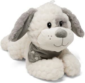 Plüsch Hund, weicher Strukturplüsch ca 31cm kuscheliger Plüschhund Kuscheltier mit Halstuch Stofftier, 1 Stück