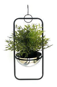 DanDiBo Blumenampel Innen Metall Wand Hängepflanzen 45 cm 96083 S mit Topf Silber Pflanzenhänger Blumenhänger Topfhänger Blumen Blumentopfhänger Hängetopf