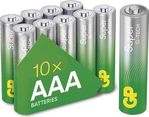 Alkalická baterie GP Super AAA (LR03), 10 ks, B0111G