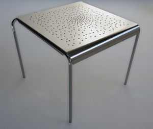 Tempesta hochwertiger Outdoor Tisch aus Edelstahl 1.4016 silber lackiert und behandelt