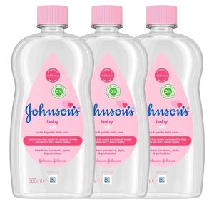 3 x Johnsons & Johnsons Baby Öl Mild Ohne Farb- und Konservierungsstoffe jeweils 500ml