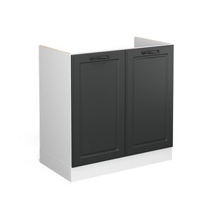 Vicco Spülenunterschrank R-Line, 80 cm ohne Arbeitsplatte, Anthrazit Landhaus/Weiß