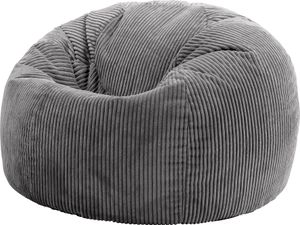 icon Klassischer Sitzsack Bean Bag, Cord Kuschelstuhl Sitzsäcke Für Das Wohnzimmer, Grau - Hergestellt in Deutschland