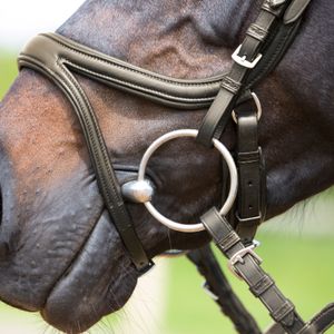Kieffer Trensenzaum Ultrasoft Tara schwarz/schwarz unterlegt Stirnband mit Perlen mit Zügeln , Größe:Cob