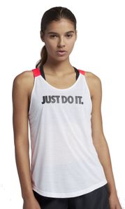 Nike Damen Fitness Shirt Breathe Elastika Tank Tanktop weiß bright crimson, Größe:L
