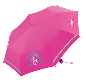 Detský vreckový dáždnik Scout s reflexnou páskou Lilac Unicorn