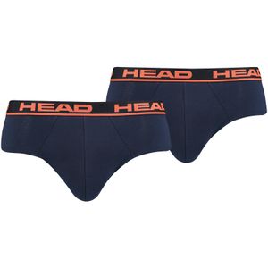 HEAD Herren Brief, 2er Pack - Slip, Logobund, Cotton Stretch Blau/Orange XL