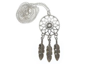 Traumfänger Kette 60cm Halskette Miniblings Hänger Träume Indianer Silbern