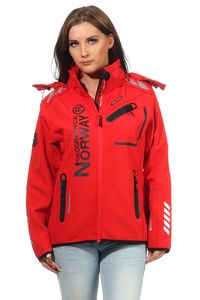 Geographical Norway Damen Softshell Jacke Model: G-ROSE,  Farbe: Rot/Schwarz, Größe: L