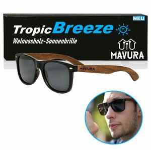 TropicBreeze Walnussholz Sonnenbrille Herren Damen Holz Polarisiert Pilot UV400
